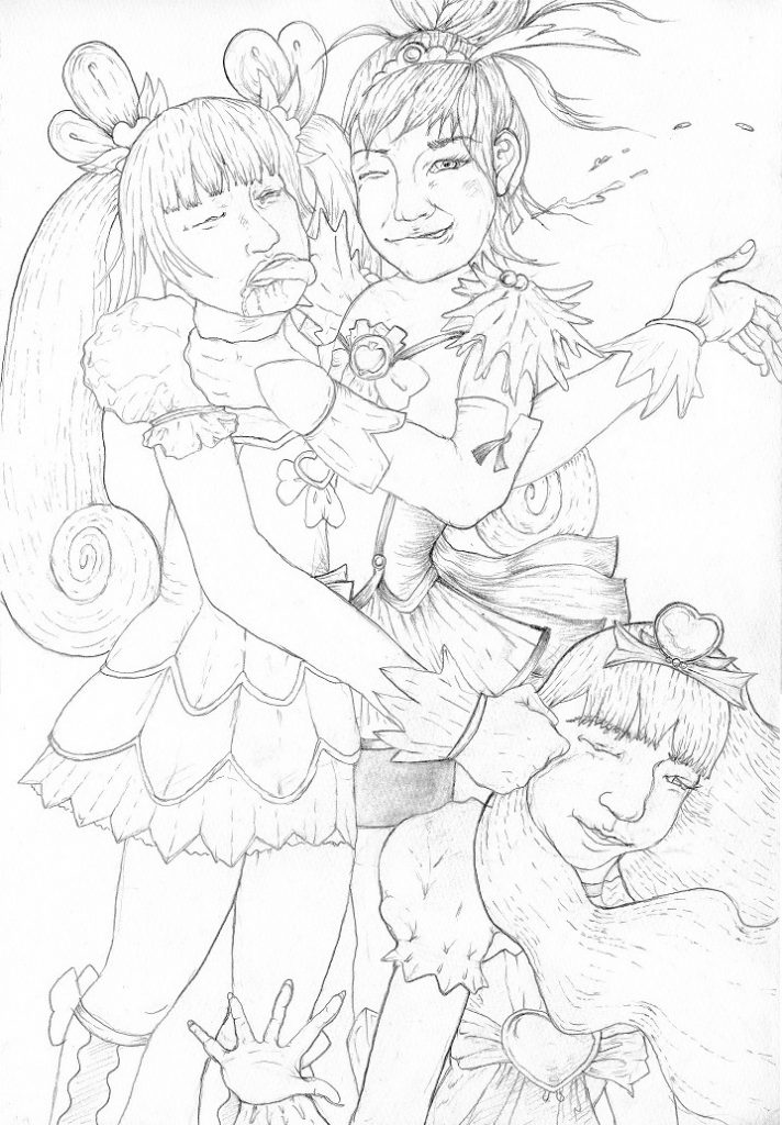 桜井貴 プリキュア大戦図絵（下書き 部分）2016